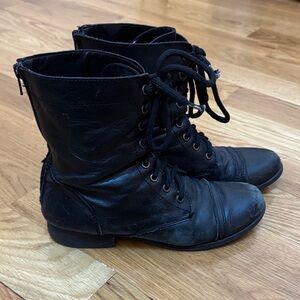 Steve Madden Black Combat Boots